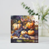 Herbstbounty, Kürbistrauben - Erntedank Einladung (Stehend Vorderseite)