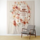 Herbstbouquet Terracotta Rosa Groovy 60. Geburtsta Wandteppich (Beispiel)