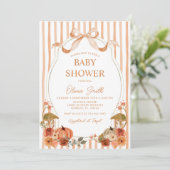 Herbstbow Vintage Frame Preppy Baby Dusche Einladung (Stehend Vorderseite)
