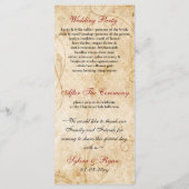 Herbstbraun Blätter Hochzeitsprogramm Programm (Rückseite)