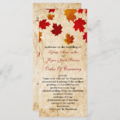 Herbstbraun Blätter Hochzeitsprogramm Programm (Vorne/Hinten)