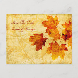 Herbstbraun Blätter Save the Date fallen Ankündigungspostkarte