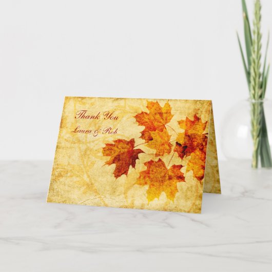 Herbstbraun Hochzeit Danke (Vorderseite)
