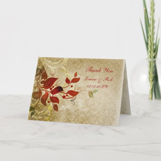 Herbstbraun Hochzeit Danke (Vorderseite)