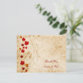 Herbstbraun Hochzeit Danke Postkarte (Stehend Vorderseite)