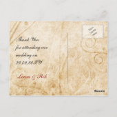 Herbstbraun Hochzeit Danke Postkarte (Rückseite)