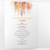 Herbstbraun-Hochzeit im Herbst Dreifach-gefaltete Programmkarte (Innen Erste Seite)