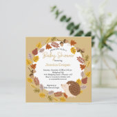 Herbstbraun Igel Kinderdusche Einladung (Stehend Vorderseite)
