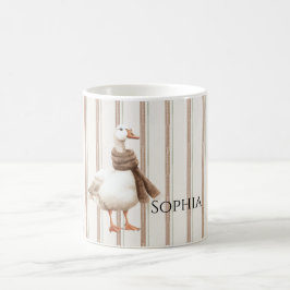 Herbstbraun Streifen Gänse Kaffeetasse