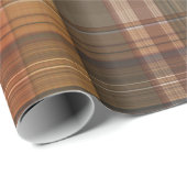 Herbstbraun und Orange Kariert Geschenkpapier (Rolleneckpunkt)