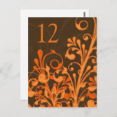 Herbstbraune orangefarbene Blumenkarte Postkarte (Vorne/Hinten)