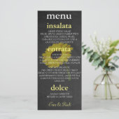 Herbstbräune Sonnenblumen Brautparty Party Menükarte (Stehend Vorderseite)