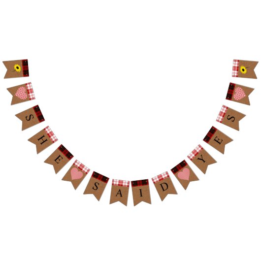 Herbstbraut Rustikaler Fall Sie sagte ja Party Wimpelkette (Alle)