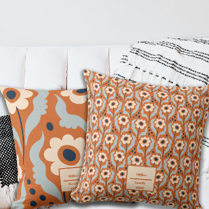 Herbstbrennen Orange Egg Blume Individuelle Name Kissen