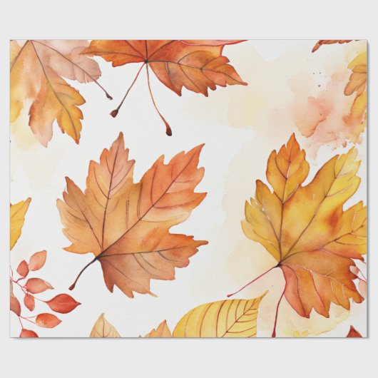 Herbstbrise: Muster fallender Blätter Geschenkpapier (Flach)