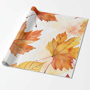 Herbstbrise: Muster fallender Blätter Geschenkpapier