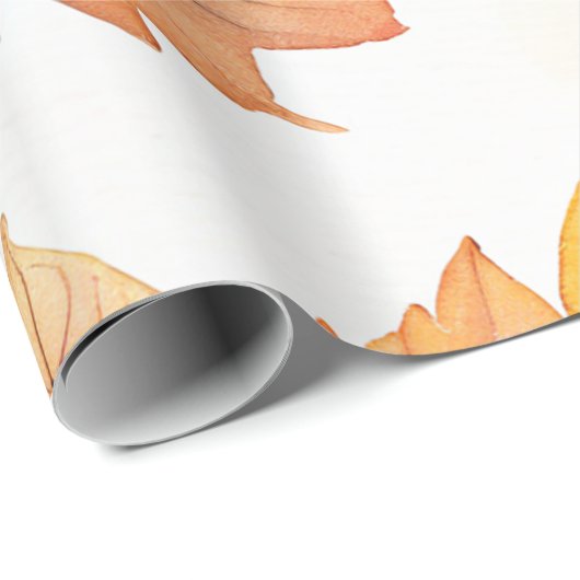 Herbstbrise: Muster fallender Blätter Geschenkpapier (Rolleneckpunkt)