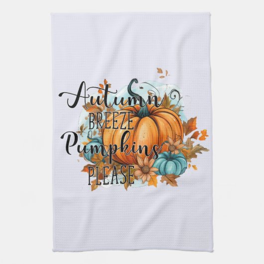 Herbstbrise, Pumpkins Bitte - Gemütliche Herbstunt Geschirrtuch (Vertikal)