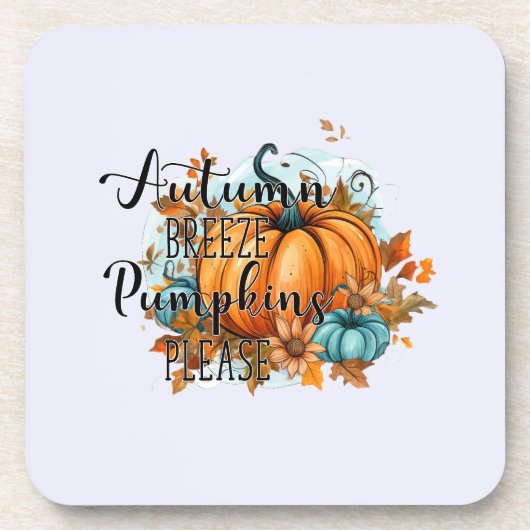 Herbstbrise, Pumpkins Bitte - Gemütliche Herbstunt Getränkeuntersetzer (Vorderseite)