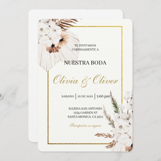 Herbstbro-Hochzeit Einladung (Vorne/Hinten)