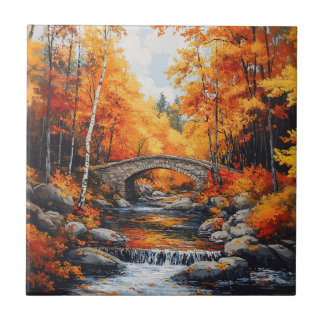Herbstbrücke Fliese