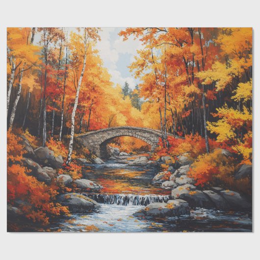 Herbstbrücke Geschenkpapier (Flach)