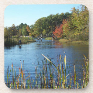 Herbstbrücke Getränkeuntersetzer
