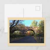 Herbstbrücke im Park Postkarte (Vorne/Hinten)