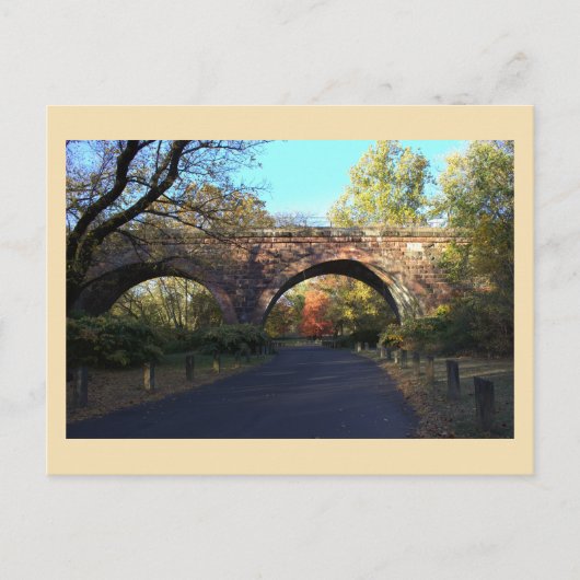 Herbstbrücke im Park Postkarte (Vorderseite)