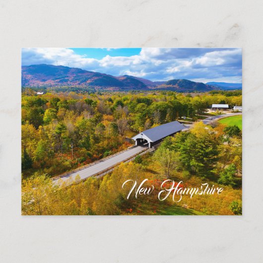 Herbstbrücke New Hampshire Postkarte (Vorderseite)