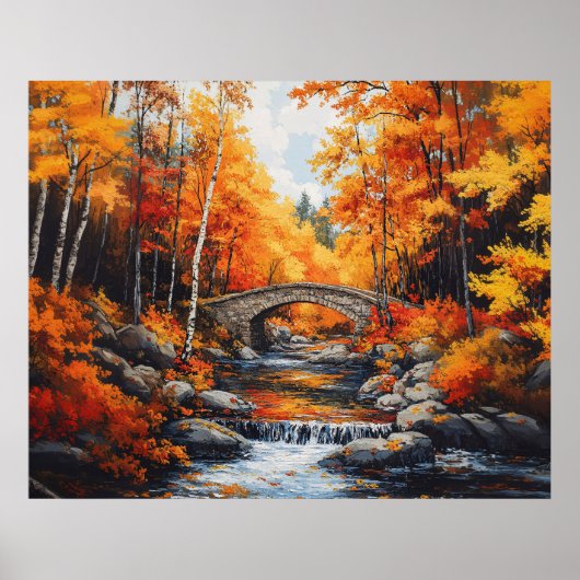 Herbstbrücke Poster (Vorne)