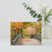 Herbstbrücke Postkarte (Stehend Vorderseite)