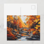 Herbstbrücke Postkarte (Vorne/Hinten)