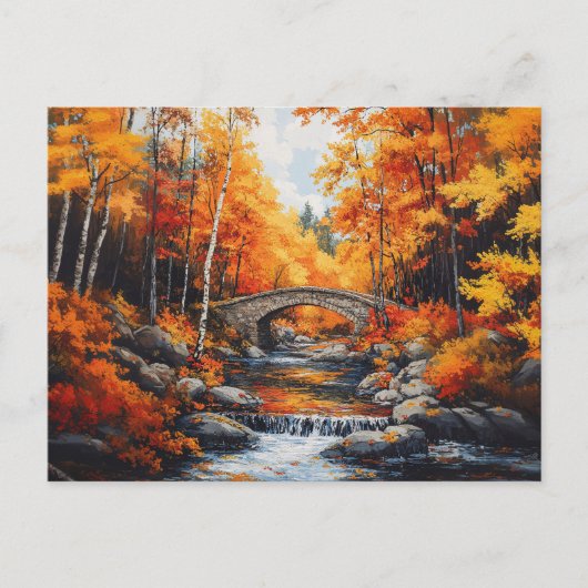 Herbstbrücke Postkarte (Vorderseite)