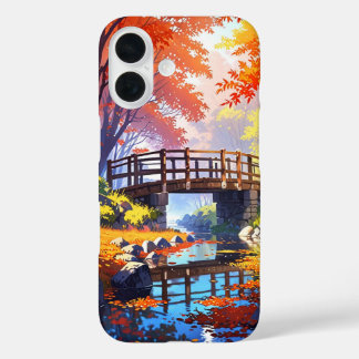 Herbstbrücke Ruhe iPhone 16 Hülle