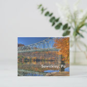 Herbstbrücke, Sewickley, Pa Postkarte (Stehend Vorderseite)