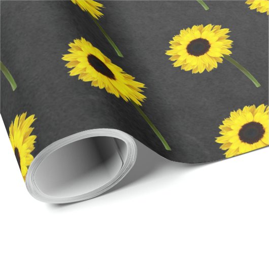 Herbstbrücke Sonnenblumen Party Chalkboard Schwarz Geschenkpapier (Rolleneckpunkt)