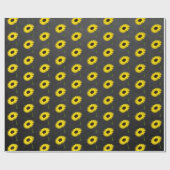 Herbstbrücke Sonnenblumen Party Chalkboard Schwarz Geschenkpapier (Flach)