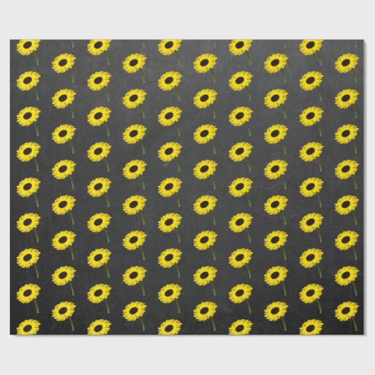Herbstbrücke Sonnenblumen Party Chalkboard Schwarz Geschenkpapier (Flach)