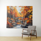 Herbstbrücke Wandteppich (Beispiel (Horizontal))