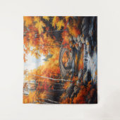 Herbstbrücke Wandteppich (Vorderseite)