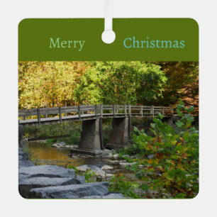 Herbstbrücke Wasserbild Metal Ornament Aus Metall
