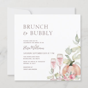 Herbstbrunch und Bubbly Pumpkin-Brautparty Einladung