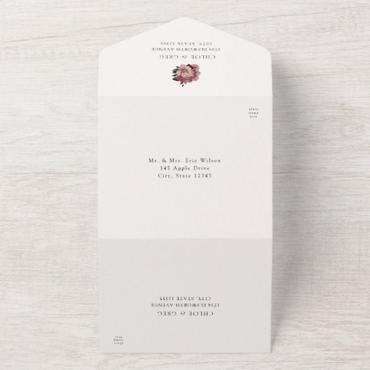 Herbstbrunnen-Blumenhochzeit - alles in einer Einl All In One Einladung (Außenbereich)