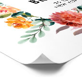 Herbstbrunnen Blush Bloral Hochzeit Willkommen Poster (Ecke)