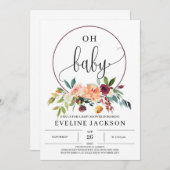 Herbstbrunnen mit Blumenkranz einladen Einladung (Vorne/Hinten)