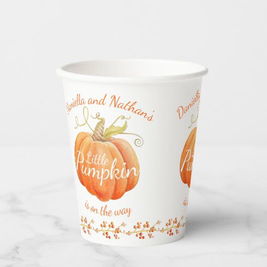 Herbstbrunnenkürbis Pappbecher (Vorderseite)