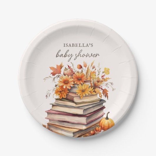 Herbstbuch | Babyparty Pappteller (Vorderseite)