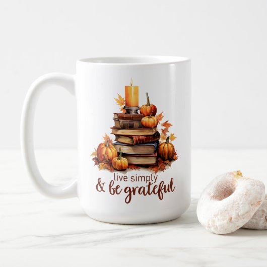 Herbstbücher, Kerzenlicht & Gemütlichkeit Kaffeetasse (Mit Donut)