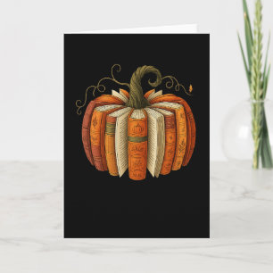 Herbstbücher Kürbis Retro-Lesung Halloween Dankfes Karte